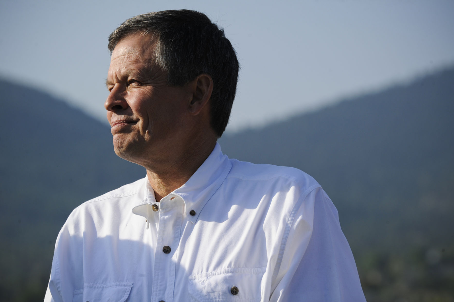 In this August 2018 file photo, U.S. Sen. Steve Daines, speaks at Spring Meadow Lake State Park
